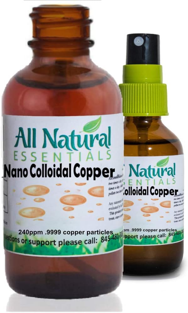 Nano Colloidal Mineraller Ek Sıvı Koloidal Bakır 2oz 240ppm Şişe Kosher, Yetişkinler, Erkekler, Kadınlar, Çocuklar (Spray) için tüm doğalı sertifikalıdır.