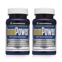 American Bio Sciences ImmPower | Geliştirilmiş Immune Support, Natural Killer Cell Activity & Cytokine Production | 30 Vegetarian Capsules, 500 mg of AHCC per Capsule (2 Pack)