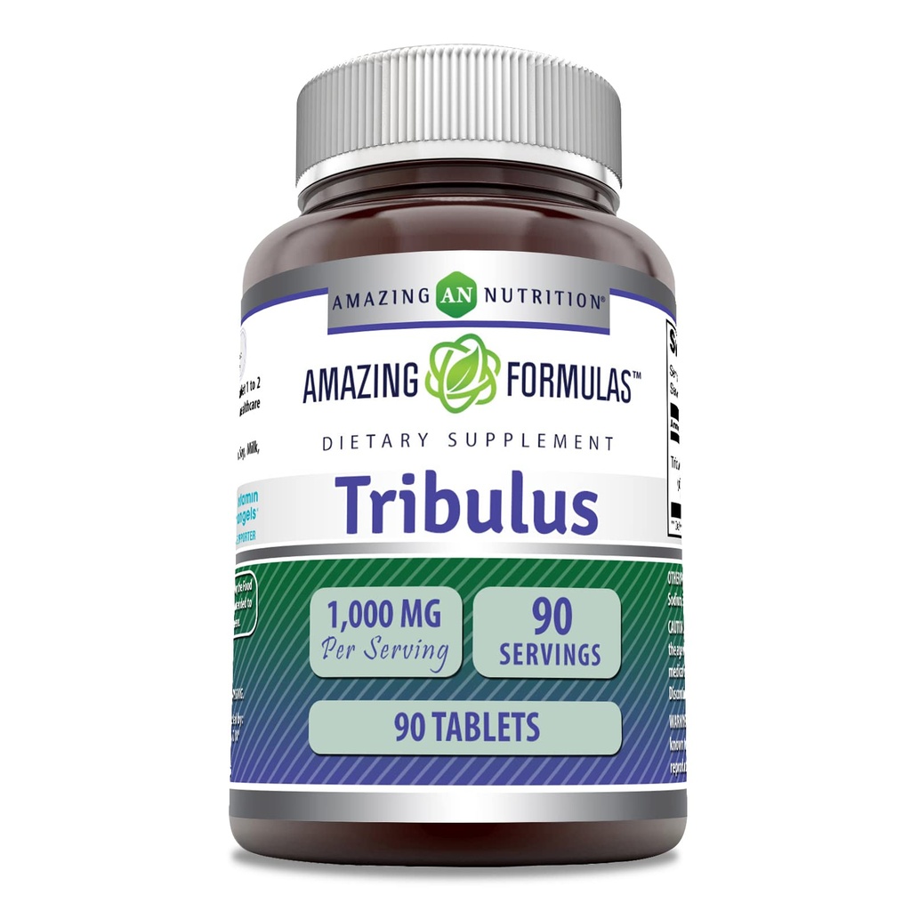Amazing Formulas Tribulus Extract 1000 Mg Supplement | Tablets | Non-GMO | Gluten-Free | Made in USA (1 Pack | 90 Count)