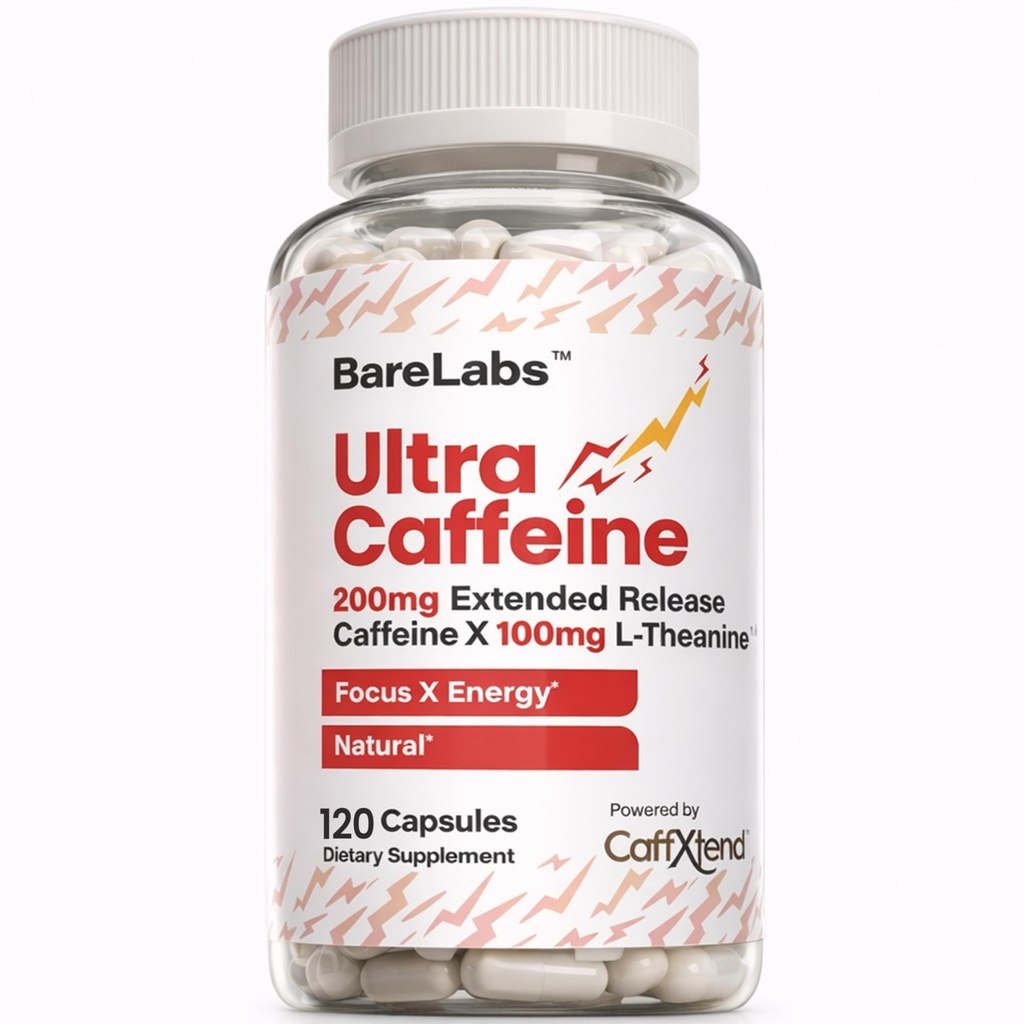 Genişletilmiş Salı Caffeine Pills + Caffeine L-Theanine + Focus & Energy Supplement + No Jitters, No Crash + Natural - 120 Capsules