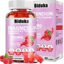 900 mg Kompleks 65 Raspberry Gummies, Sugar Free Magnezyum Glycinate & L-Threonate P Supplement with Vitamin D, B6, CoQ10 for Relaxation