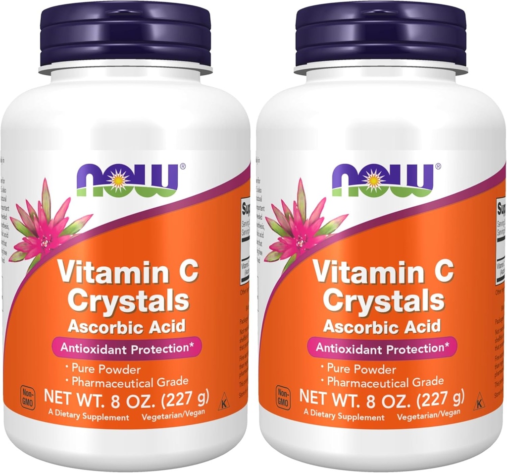 Şimdi Tamamlar, Vitamin C Kristalleri (Ascorbici) Toz, Antioksi Koruma*, 8-Ounce (Pack of 2)
