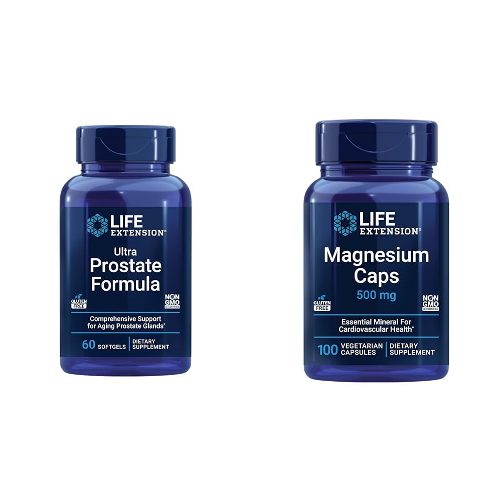 Life Extension Ultra Prostate Formula & Caps, 500 mg, Magnezyum Oksit, Citrate, Succinate, Kalp Sağlığı, Sağlıklı Kemikler, Metabolism Desteği, 100 Vegetarian Capsulesm Support, 100 Vegetarian Capsules