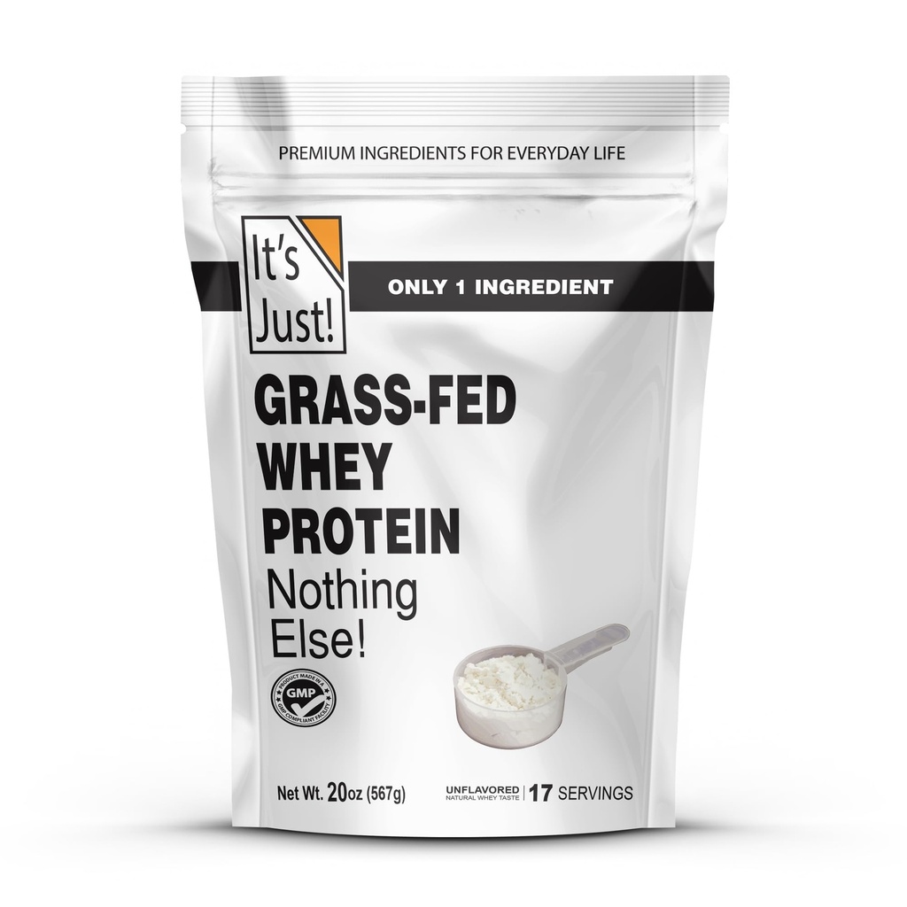 Sadece! -% 100 Whey Protein Yoğunluğu, Grass-Fed Pasture, Avustralya'da Made, RBST/rBGH Hormonları Ücretsiz, Premium SMA-80, Nodrew Flavors (Grass-Fed Unflavored, 1.25 Pound)