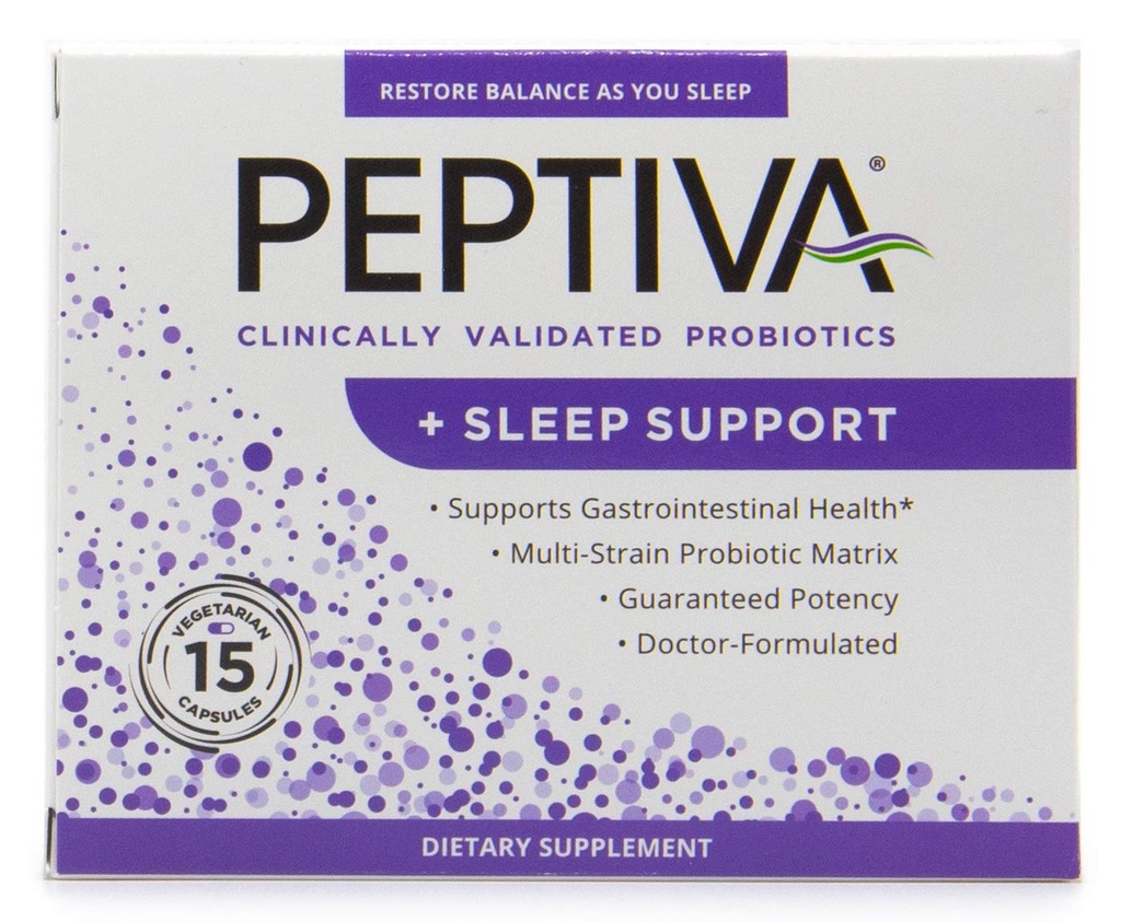 Peptiva 26 Milyar CFU Probiyotik ve Uyku Desteği - Klinik olarak Multi-Strain Probiyotik - Lactobacillus ve Bifidobacterium, Melatonin - 15