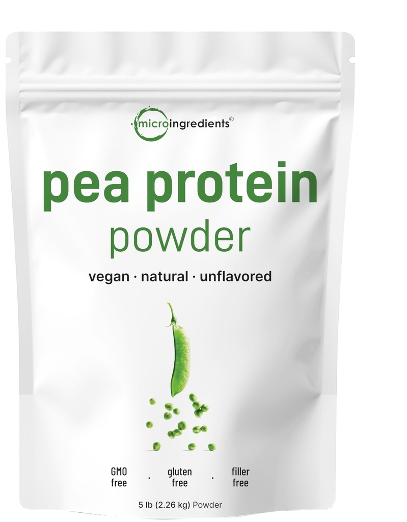 Micro Materialss North American Grown, Pea protein Toz, 5 Pounds | Plantive, Unflavored | Complete Vegan protein Kaynağı – 27g BCAAs & EAAs | Non-GMO, Keto Friendly