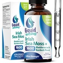 İrlandalı Deniz Moss Drops - Citrus Berry Flavor - 92+ Temel Mineraller ve Vitaminler - Enerji, Skin, Gut, Recovery - Bladderwrack ve Burdock Kök - 2 fl. oz