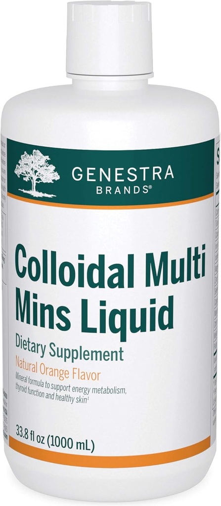 Genstra Brands Colloidal Multi Mins Sıvı - Colloidal Mineraller - Doğal Orange Flavor - 33 Hizmet