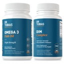 Dr. Tobias Omega 3 Fish Oil and DIM Komplek Supplements, Supports Heart, Brain Immune Function and Hormon Balance for Women & Men with BioPerine, Borccoli Extract & Food D-Glucarate, 60 Capsules