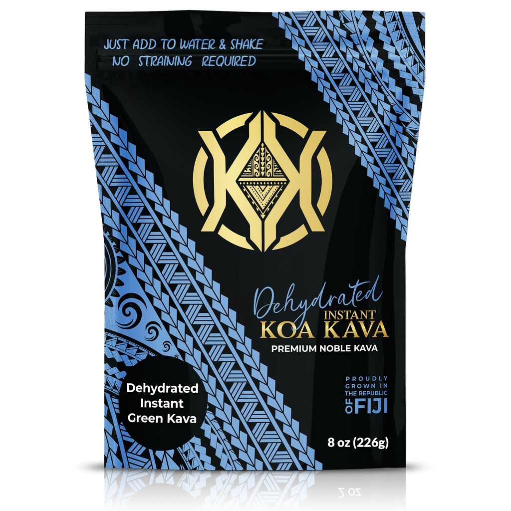 Koa Kava Dehidrated Instant Kava -% 100 Dehidrated Instant Green Fijian Kava Root Toz, 8 oz (226g) Bag