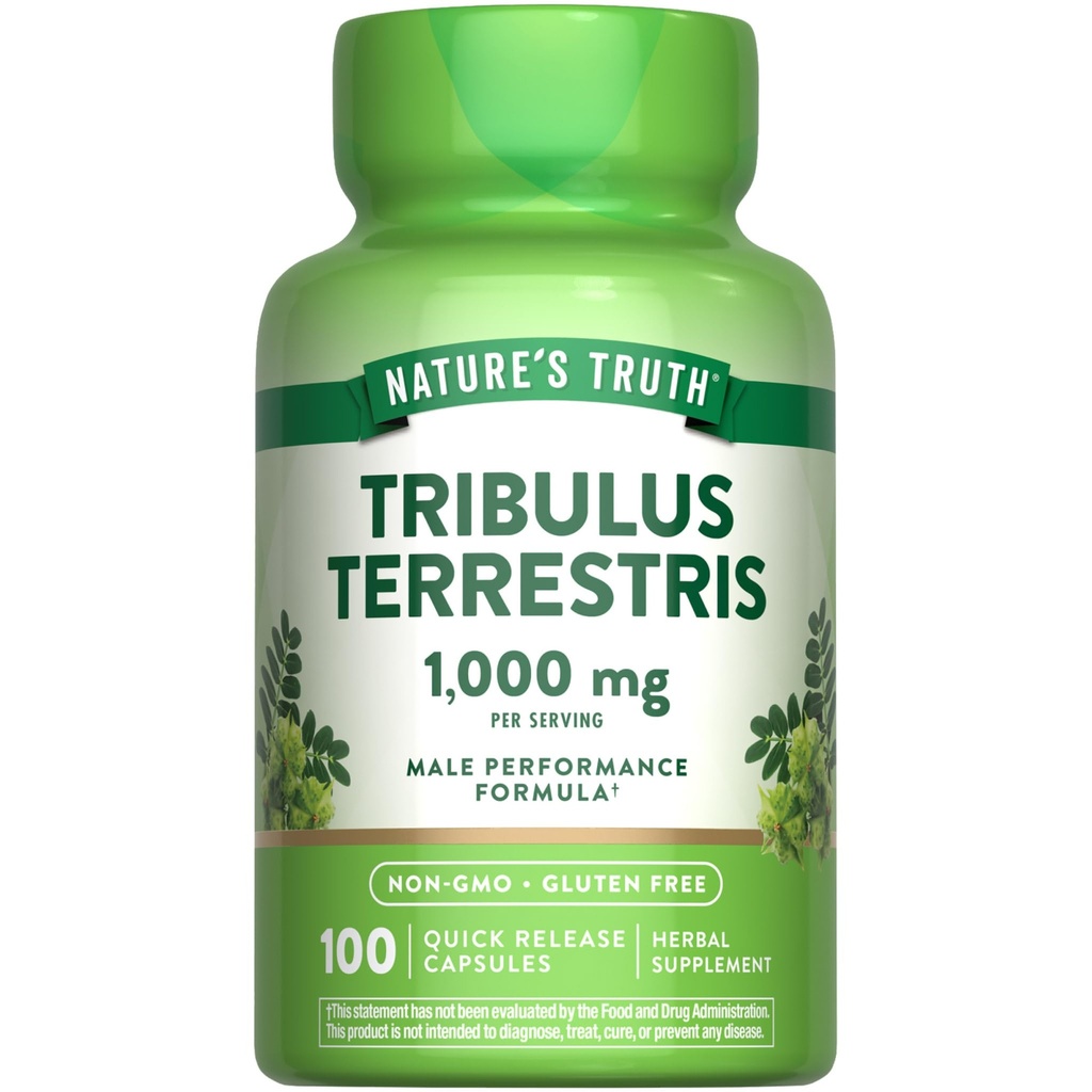 Nature's Truth Tribulus Terrestris for Men | 1000 mg | Capsules | Non-GMO & Gluten Free Supplement Supplement