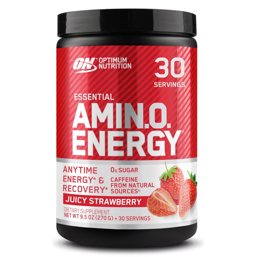 Optimum Beslenme Amino Enerji - Yeşil Çayla Çalışmak, BCAA, Amino Asits, Keto Friendly, Green Coffee Extract, Energy Toz - Juicy Strawberry Burst, 30 Hizmet (Pazar Mayıs Vary)