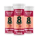 8Greens Supergreens Tabletleri | Super Greens Toz Superfood Tablet, Metabolism Immunity & Focus, Daily Greens Effervescent Tabletleri, Organik: Aloe Vera, Spirulina, Chlorella, Peach, 30 Hizmet
