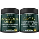 Sche 5in1 Ashwagandha Shilajit & 5in1 Ginger Supplement - Support Heart, Digestion Health and Immune