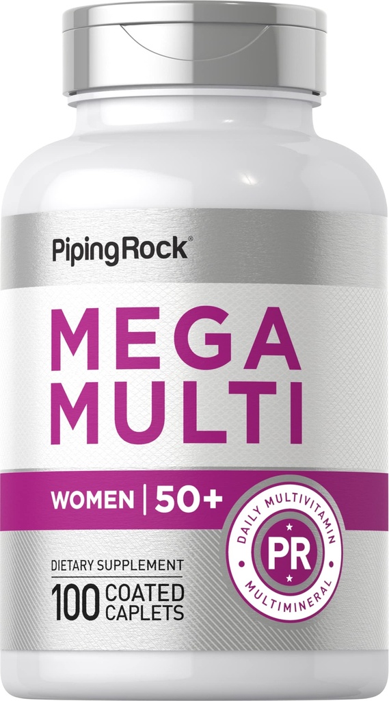 50 Plus için Piping Rock Multivitamin | 100 Kaplama | Kadınlar için Günlük Multi Vitamin & Mineral | Gluten Ücretsiz Supplement