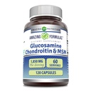 Amazing Formulas Glucosamine Chondroitin MSM 1850 mg In Service Capsules Supplement | Non-GMO | Gluten Free | Made in USA (120)