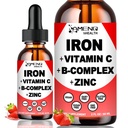 Sıvı Demir Supplement w/Vitamin C, A, B-Complex, Vegan Iron Drops Kadınlar, Erkekler ve Çocuklar için Yüksek Potency Sıvı Vitamin & Demir Supplements - Red Blood Hücre, Enerji, Anemi & Fatigue