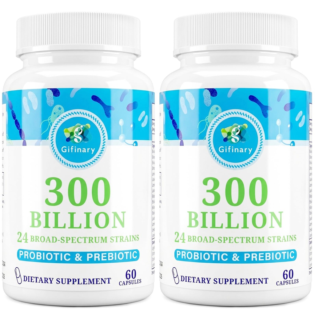 Kadınlar ve Erkekler için Probiyotikler - 300 Milyar CFU, 24 Strains Probiyotiks + 15 Organik Herbs Digestive, Gut Health, Immune, Constipation, Diarrhea & Whole-Body Health - 4 Ay Supply