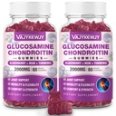 2 Packs 2000 mg Glucosamine Chondroitin Gummies, Ekstra Güçlü Glucosamine with Chondroitin MSM & Turmeric, Ortak Destek Tamam, Antioksi Immune Support - 120 Gummies