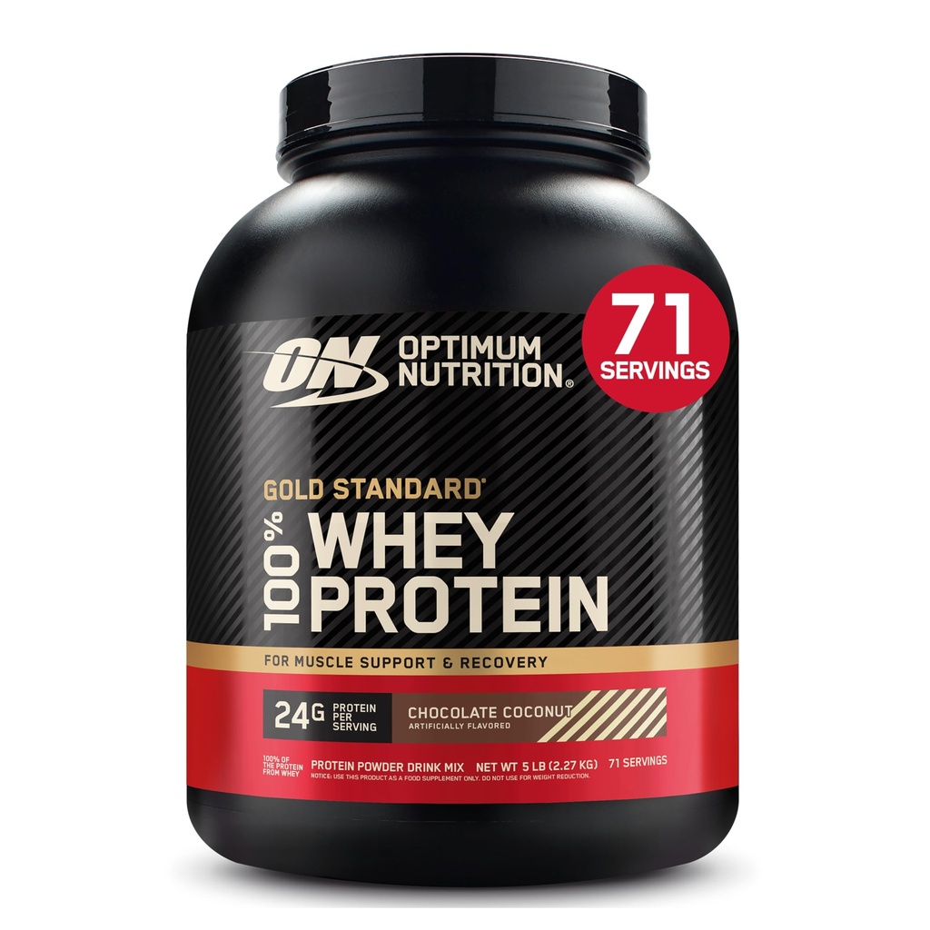 Optimum Beslenme Altın Standardı 100% Whey Protein Toz, Chocolate Coconut, 5 Pound (Pazar Mayıs Vary)