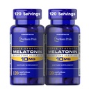 Puritan's Pride Premium Super Strength Melatonin 10 mg Sleep Aid, Dietary Supplement for Sound, Restful, & Longer Sleep Support, 4 Ay Supply, 120 Hızlı Yayın Kapsülleri, 2 Pack (Pazar Mayıs Vary)