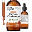 Vahşi & Organik Ceylon Cinnamon Türlü Ölçeği 500 mg - Genel Destek için Sıvı Cinnamon Supplements - Cinnamomum Verum Bark Tincture - Vegan, Sugar & Alkol-Free, Non-GMO - 2 fl oz