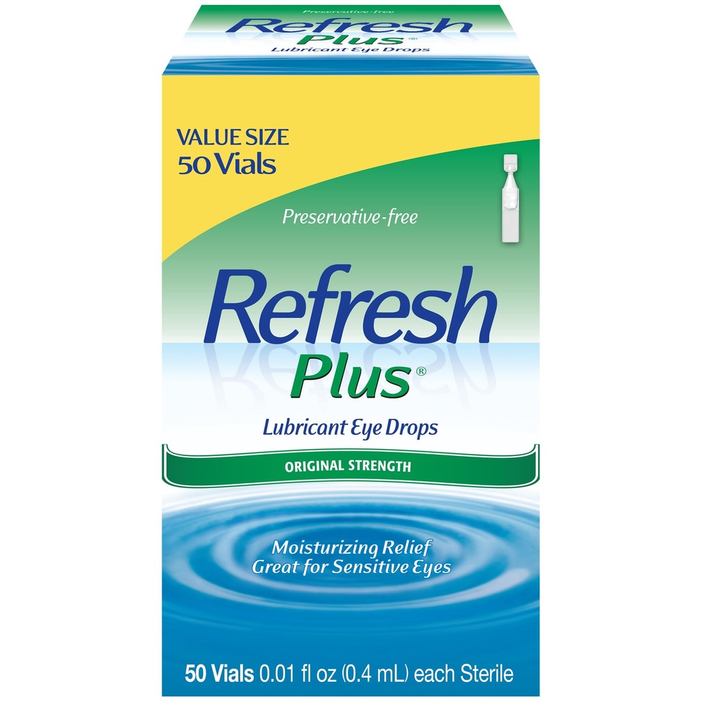 Yeni Plus Lubricant Eye Drops, Preservative-Free, 0.01 Fl Oz Single-Use Konteyners, 50 Kont, Ambalaj Vary