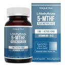 L Torch Folate 1000 mcg Plus Torch B12 Cofaksiyon - Aktif 5MTHF Form - Destekler Mood, Torchation, Cognition – Highly Bio available Bioactive Forms of Vitamin B9 & B12 (60 Capsules – 60 Hizmet)