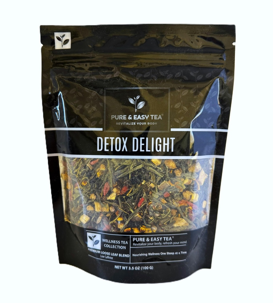 Pure And Easy Tea, Detox Delight, 30 Day Detox, Sağlıklı Yeğenliği Destekler, Liver, Gut & Colon Cleanse, Advanced Full Body Meeting, 100g/3.5oz