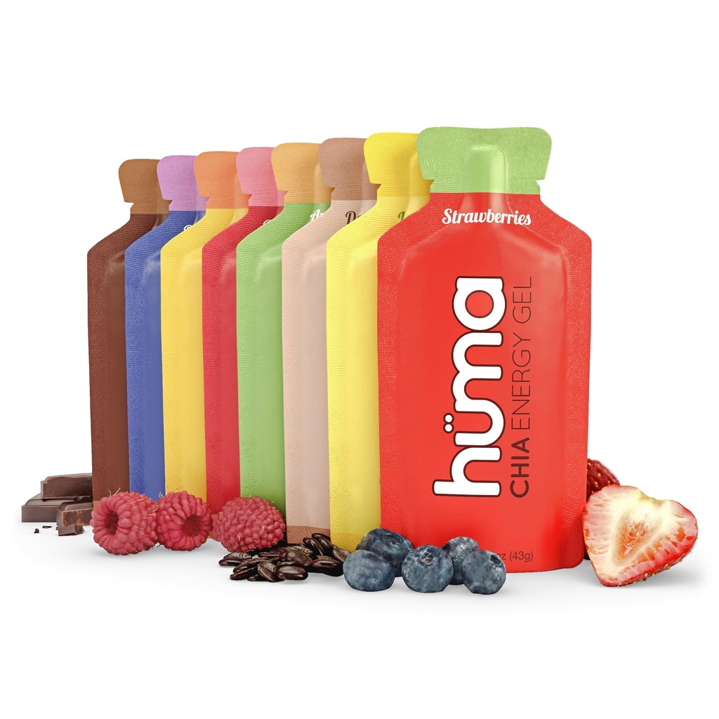 Huma Chia Energy Gel, Çeşitli 12 Pack - Stomach Friendly, Real Food Energy Gels For Endurance Egzersiz Egzersizleri için Gerçek Gıda Enerji Gelleri