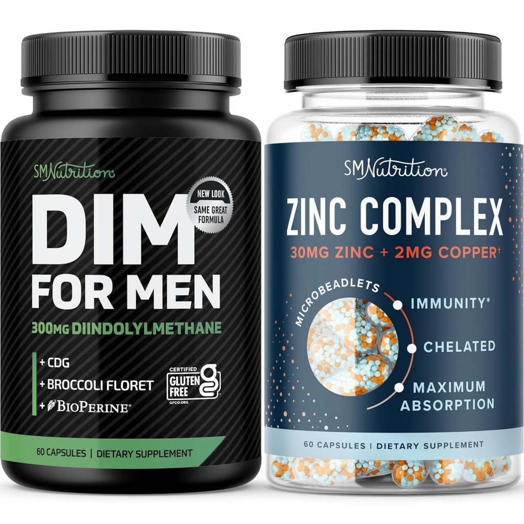 testosteron çinko Kompleksi ve Estrogen Metabolism ve testosteron Desteği için Erkekler için 300 mg DIM Supplement for Men for Estrogen Metabolism and testosteron Support | Microbeadlet çinko Supplement (60 hizmet) with DIM Complex for Men (60 hizmet)