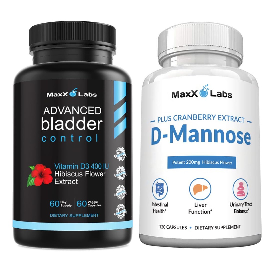 Kadınlar ve Erkekler 60Ct + D Mannose Capsules için Gelişmiş Bladder Kontrol Tamamları - Suçlama için 1400 MG Ekstra Güçlü DMannose