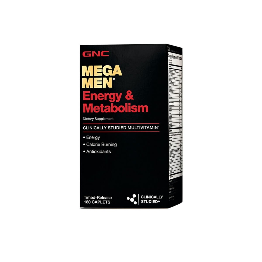 GNC Mega Men Energy & Metabolism Multivitamin | Artan Enerji ve Calorie Yan | 180 Kont