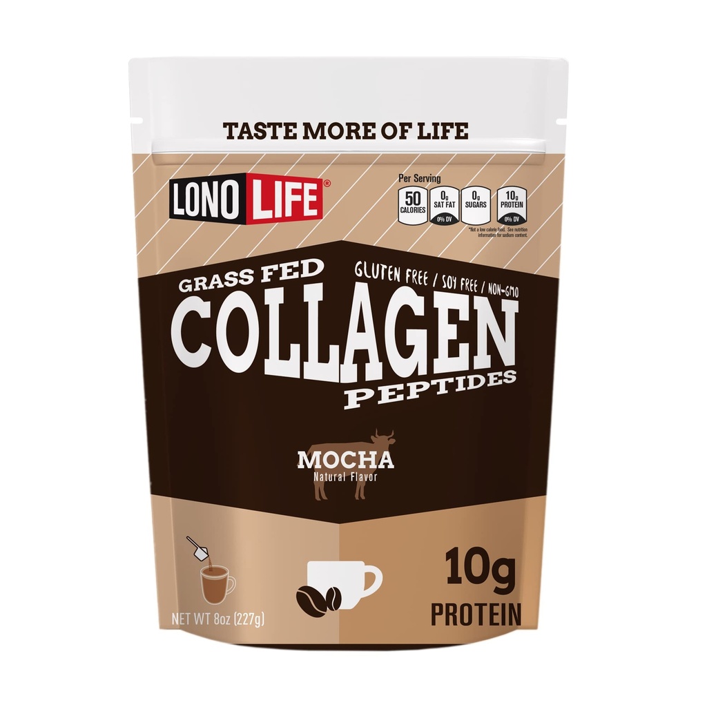 LonoLife - Mocha Collagen, with 10g protein, Paleo ve Keto Friendly, 8-Ounce Bulk Konteyner - Ambalaj Vary
