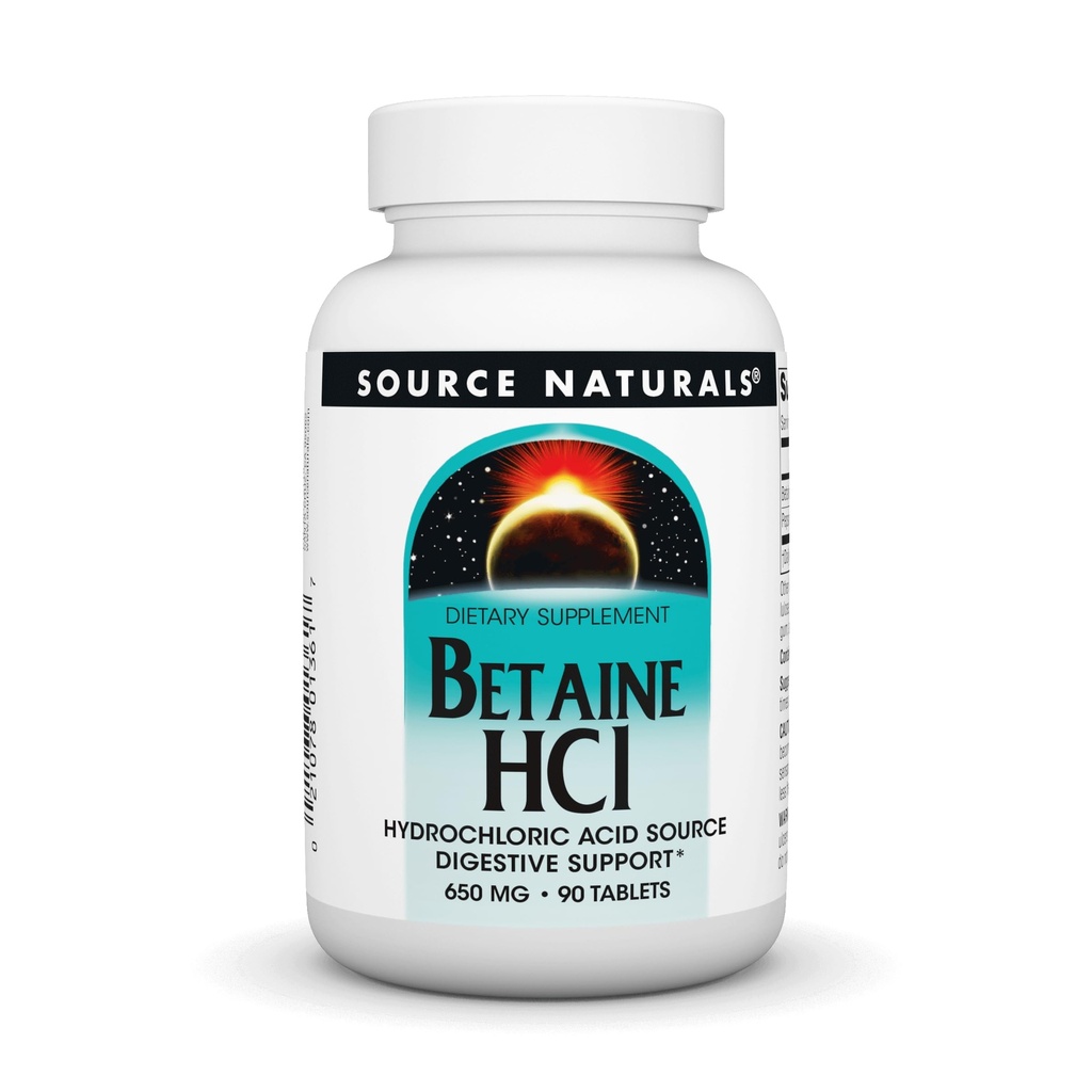 Kaynak Naturals Betaine HCL 650 mg, Inc. 90 Tabs