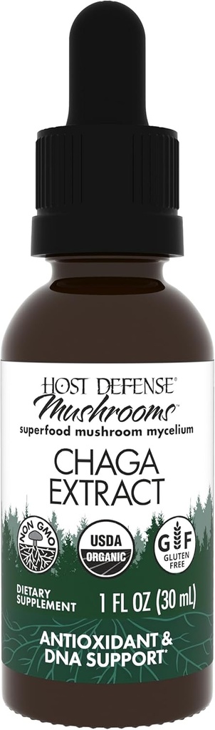 Host Defense Chaga Extract - Immune System Support Supplement - Chaga Mushroom for Antioksi Activity Support - Sıvı Diyeter Mushroom Supplement - 1 fl oz (30 Hizmetler)*