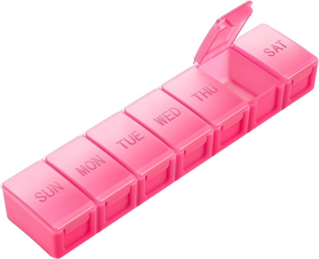 Ekstra Büyük Pill Organizer Haftalık, KAPENS Daily Pill Case Box Büyük Kapasite Karşılaştırması, 7 Günlük Pill Konteynerleri Tıp Supplements Vitamin Balık Yağı, Red