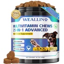 Köpek Vitaminleri - 25-in-1 Köpek Vitaminleri ve Tamamlar Glucosamine Probiyotikleri Omega-3 Puppy Multivitamin Chewable for Coat, Heart, HIPS & Commons, Digestion & Immune System 200partion & Immune System