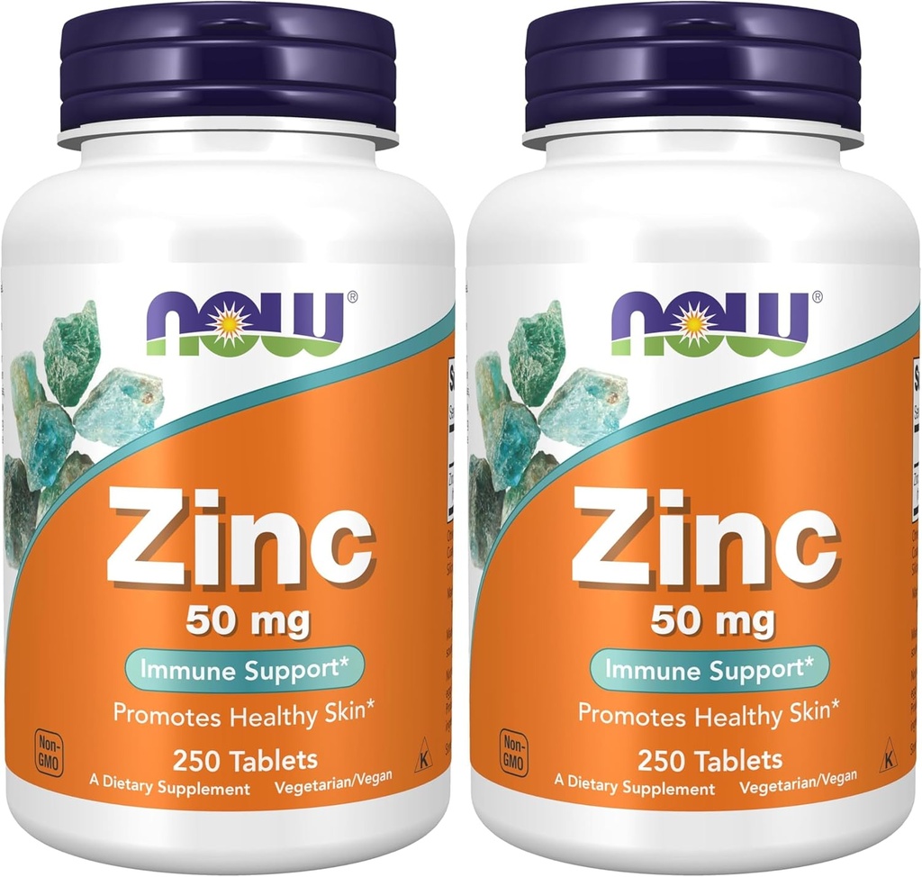 Şimdi Tamamlar, çinko (Zinc Gluconate) 50 mg, Destekler Enzyme Fonksiyonlları*, Immune Support*, 250 Tablet (Pack of 2)