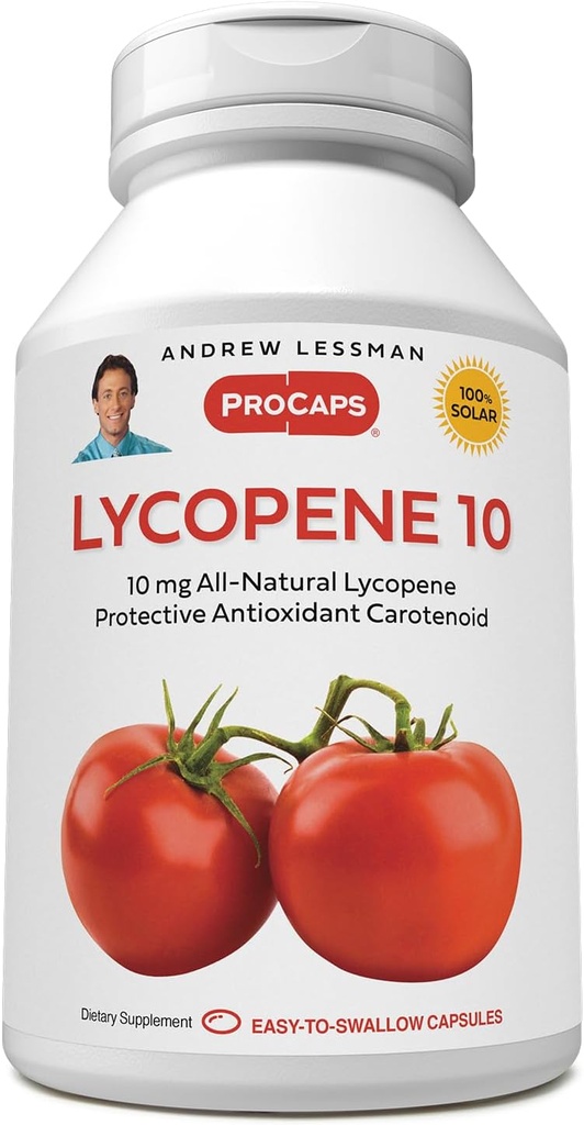ANDREW LESSMAN Lycopene 10 mg - 360 Softgels - Korumalı Anti-oxy Carotenoyak. Ücretsiz-Radical Hasar, Destekler Meme, Prostate, Cardiovascular Sistemi'nden Dokunmasına yardımcı olur. Katkı yok