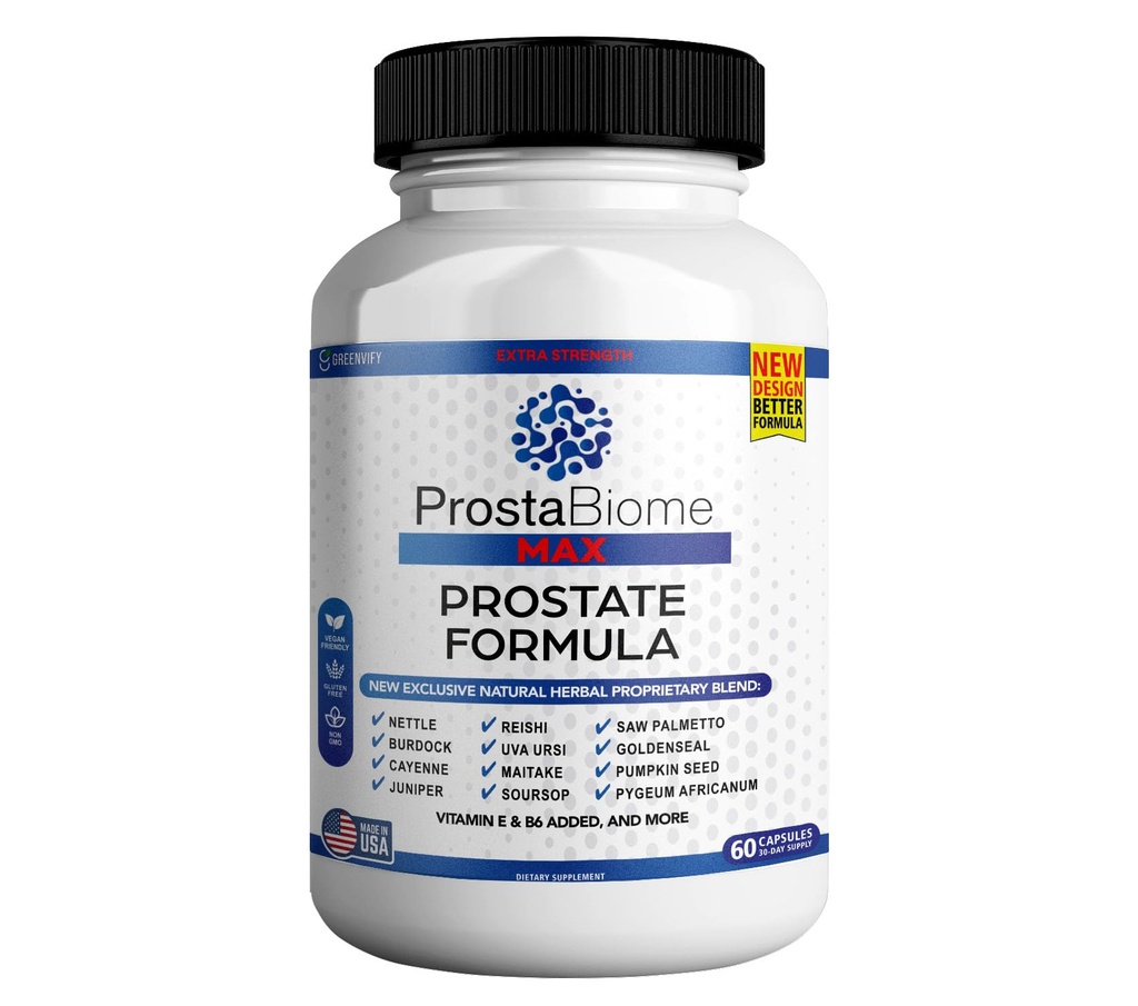 ProstaBiome Max Prostate Support Formula, Natural Herbal Meeting with Saw Palmetto, 60 Capsules, 30-Day Supply (1)