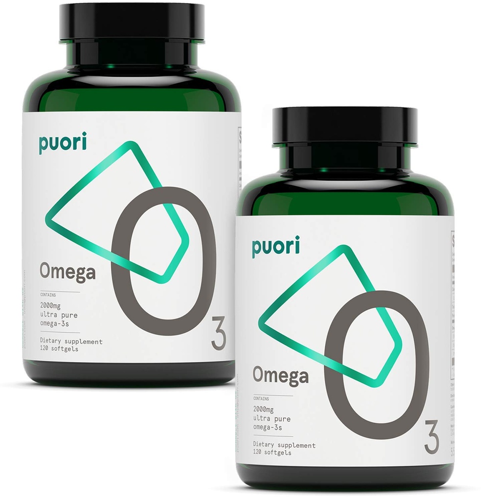 Puori Omega 3 Fish Oil Supplement - Ultra Pure & Burpless Wild Caught Fish Oil 2000 mg Omega 3 Fatty Acids,1250 mg EPA & 500 mg DHA Supports Heart, Brain & Eye Health - IFOS sertifikalı - 240 Softgels