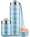 Mossime Metal Pill Organizer Weekly, Stackable Water Travel Pill Box, Büyük Alüminyum Pill Case Konteyner, Honda Free 7 Day Daily Medicine Organizer for Vitamin, Fish Oil, Supplement