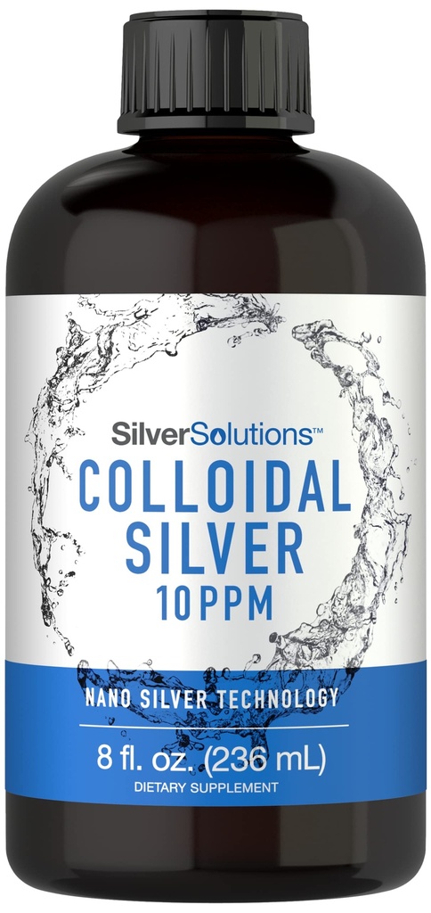 Carlyle Colloidal Silver | 10 PPM | 8 oz (236 mL) | Nano Gümüş Teknoloji Çözümleri | Vejetary, Non-GMO, & Gluten Free Supplement