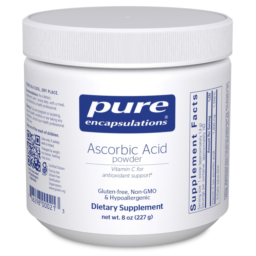 Saf Encapsulations Ascorbik Asit Toz | Antioksit Desteği için Hipoallerjen Vitamin C Supplement* | 8 Ounces