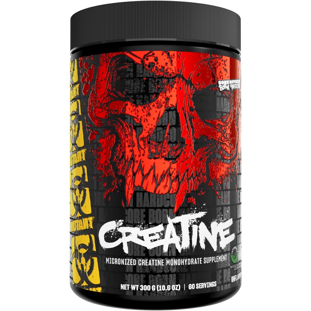 Mutant Kretine - Kretine Monohidrat Mikronized Toz - Yüksek yoğunluklu Performans için Kretine Toz Supplement - 60 Hizmet - 300 g - Unflavored