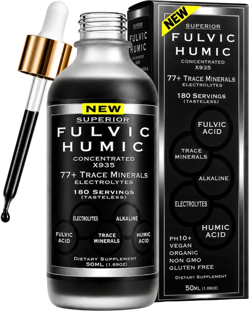 Trace Mineral Electrolytes ile Geri Döndü - 77 Trace Mineralleri - 180 Hizmetler- Restore Elektrolytes, Gut Health, Leaky Gut Tamir - Plant Derived Ionic Trace Minerals from Fulvic & Humic Acid
