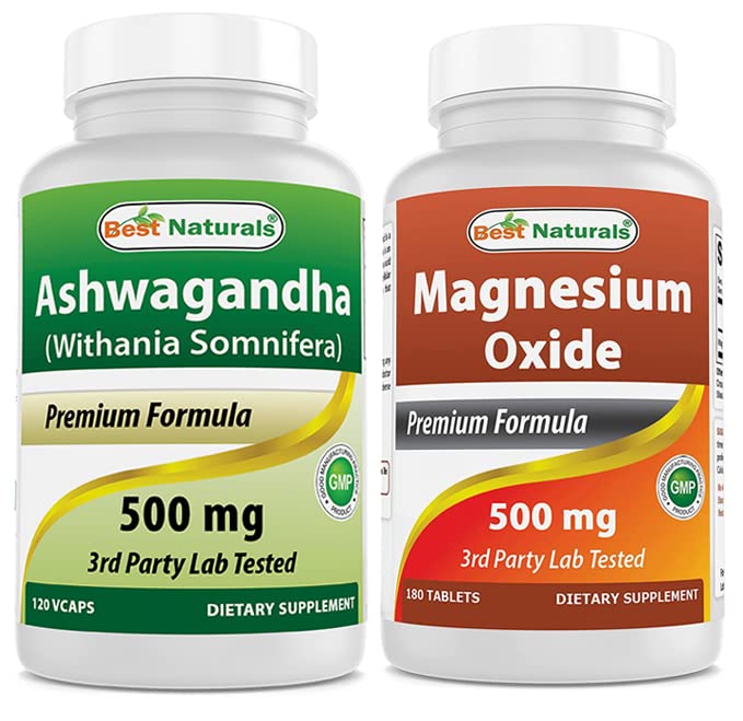 En İyi Doğallar Ashwagandha, 500 Mg & Magnezyum 500 mg