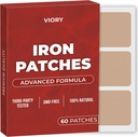 Iron Patches ( 60'ın paketi) - Kadınlar ve Erkekler için% 100 Doğal Patch - Biotin - Enerji, Focus & Body Support - Gelişmiş Formula