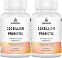 300 Milyar CFU Probiyotikler - Kadınlar ve Erkekler için Probiyotikler, 12 Probiyotik Strains Plus Prebiyotik, Max Potent for General Digestive & Gut Health, Immune Support, Raf Stable - 120 Capsules